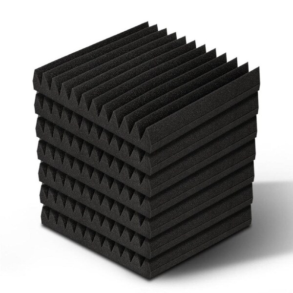 Studio Acoustic Foam Sound Proofing Panels 30x30cm 20pcs - Black
