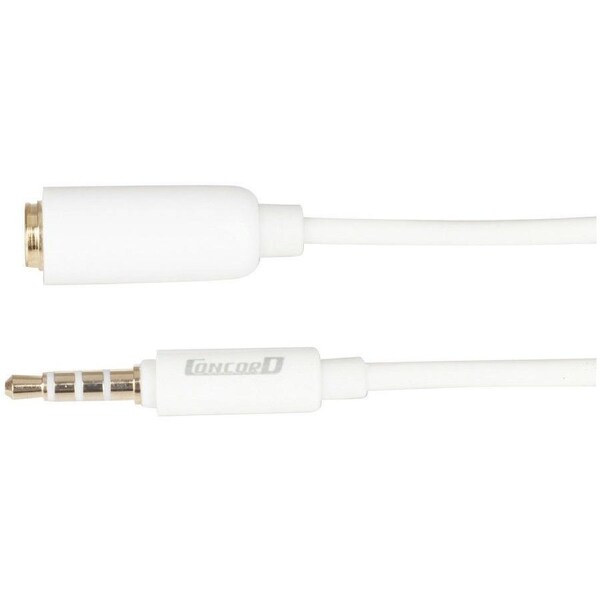 3.5mm 4 Pole Plug to 3.5mm 4 Pole Socket AV Extension Cable - 2m