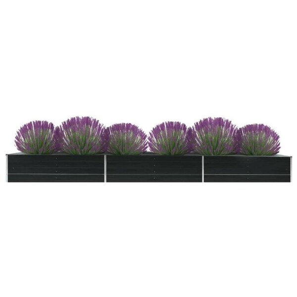 Garden Raised Bed Galvanised Steel 480x80x45 cm Anthracite vidaXL