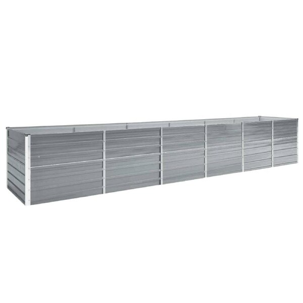 Garden Raised Bed Galvanised Steel 480x80x77 cm Grey vidaXL