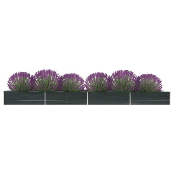 Garden Raised Bed Galvanised Steel 600x80x45 cm Anthracite vidaXL