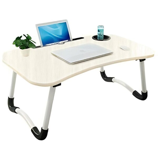 Laptop Stand Table Foldable Desk Computer Study Bed Adjustable Portable Cup Slot
