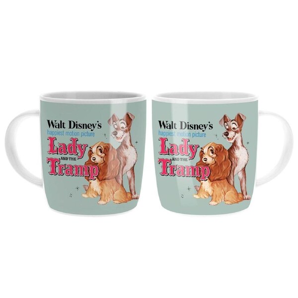 Disney Lady and Tramp Classic 400mL Barrel Coffee Mug Cup