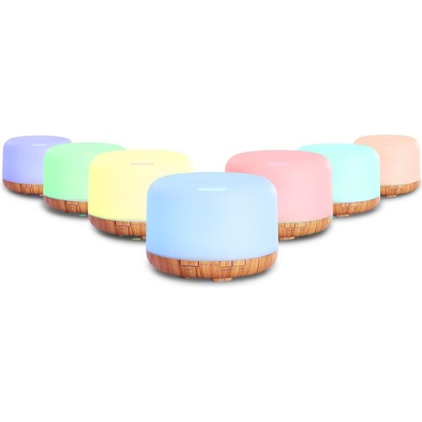 Aromatherapy Diffuser Humidifier Wood - 7 Colour LED