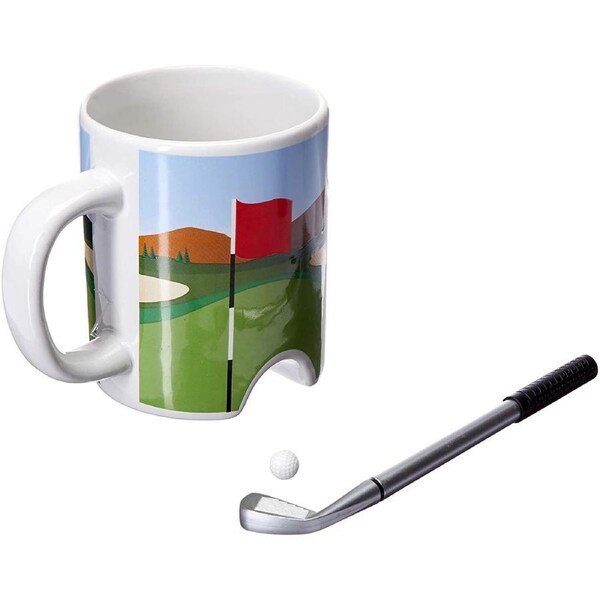 Kikkerland Putter Cup Golf Mug with Putter/Pen & Ball