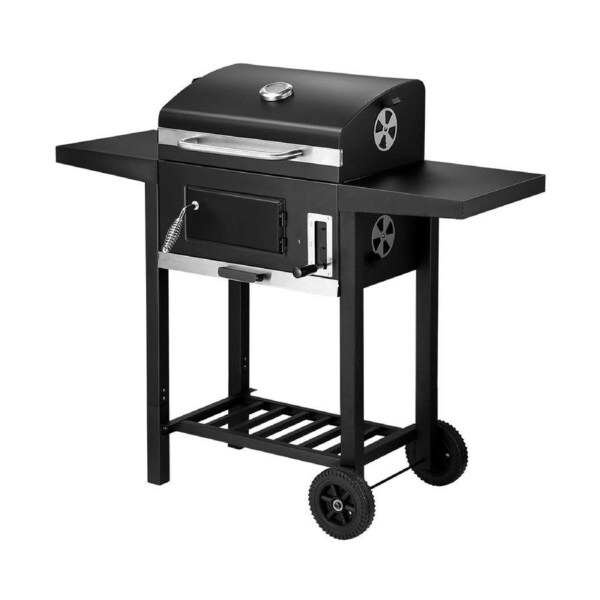 Steel Charcoal BBQ Grill Trolley Portable Cooking Grill Outdoor Barbecue Set for Picnic Patio Backyard Cooking