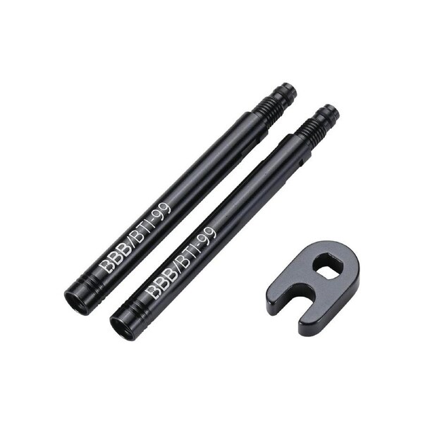 BBB Cycling Valve Extender 2 Piece With Tool 50Mm - Black