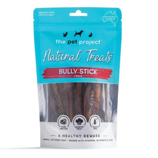 The Pet Project Natural Treats Bully Stick Dog Gourmet Treat 5 Pack