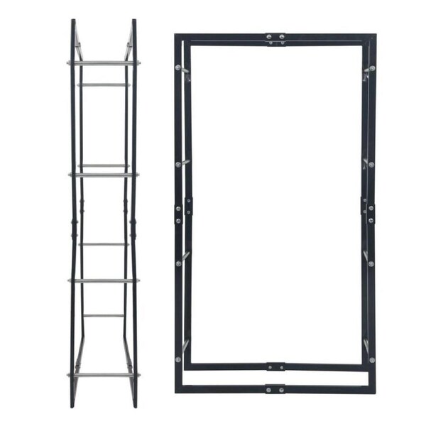 Steel Firewood Tall Storage Rack Lumber Wood Log Organizer Heavy Duty Holder