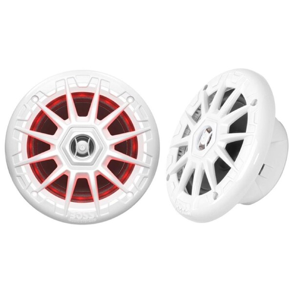 Boss Audio MRGB55W 5.25" Marine Boat Speakers 75W White w/ RGB Lightin