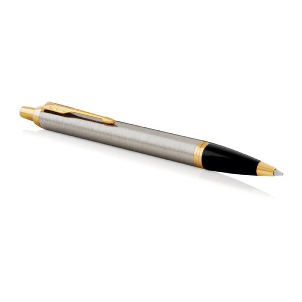 PARKER IM Ballpoint Pen - Brushed Metal Medium Blue Tip