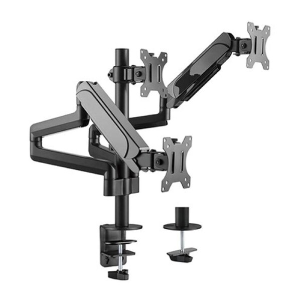 BRATECK Triple Monitors Pole-Mounted Gas Spring Monitor Arm Fit Most 17'-27' Monitors Up to 7kg per screen VESA 75x75/100x100