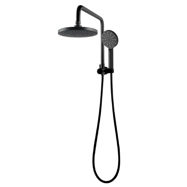 ACA Round 8'' ABS Rainfall Shower Head Station 3-MODE Handheld Set Diverter Black