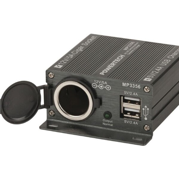 POWERTECH 5A 24V-12V DC-DC Converter with USB Charge