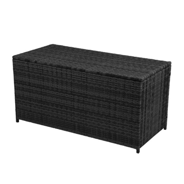 Arcadia Furniture Outdoor Rattan Storage Box Garden Toy Tools Shed Uv Resistant Black
