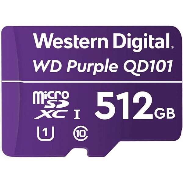 Western Digital Purple 512GB MicroSDXC Card Surveillance Camera Micro SD Card [WDD512G1P0C]