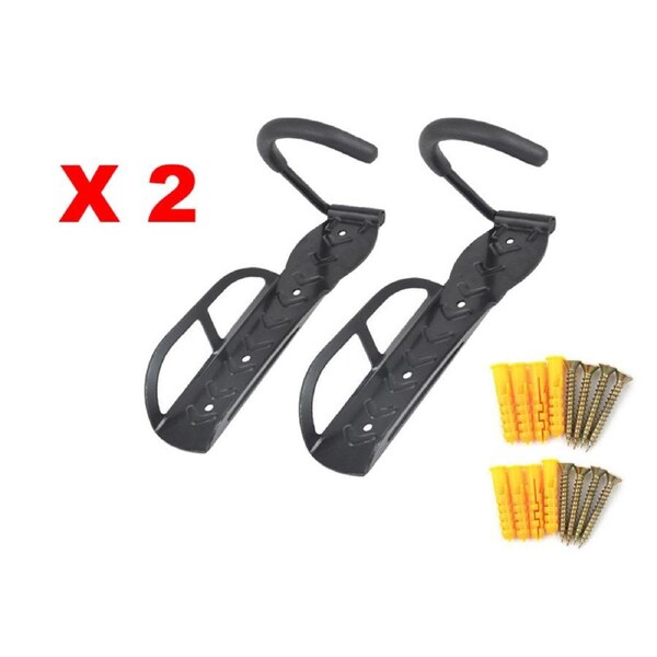Velobici 2 PCS Bicycle Storage Rack-Wall Mounted Bike Hanger Hook Black