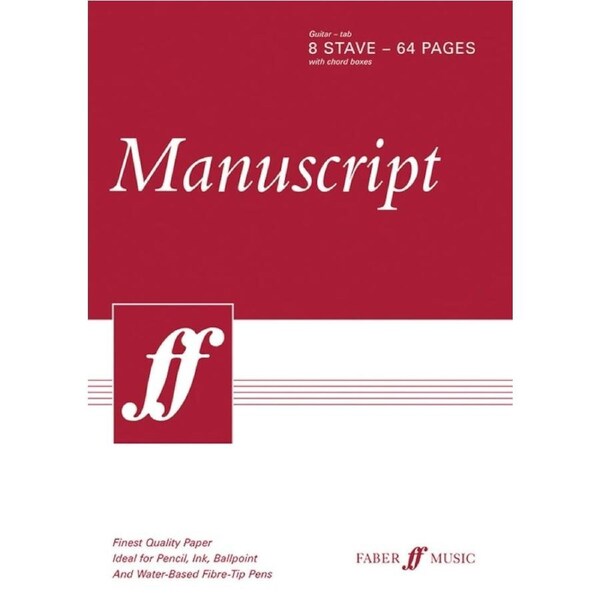 Manuscript A4 Guitar Tab 8 Stave 64Pp Wpad