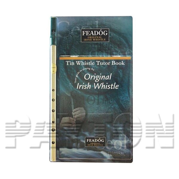Feadog Brass D Whistle Starter Pack with Tutor Book