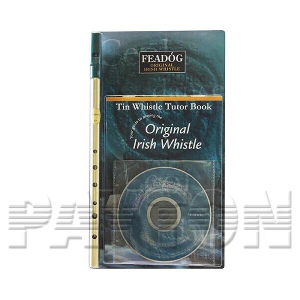 Feadog Brass D Whistle Starter Pack with Tutor Book and CD