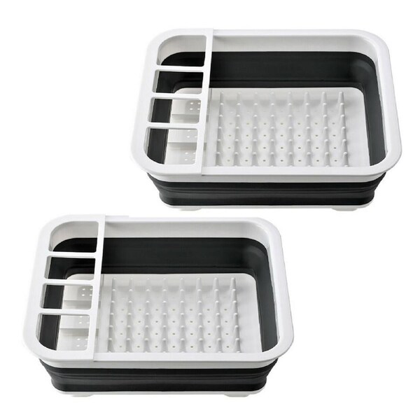2 UNITs Collapsible Dish Drainer Small Spaces Camping Caravan 36.5 x 31cm