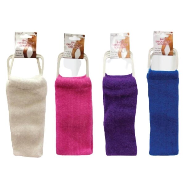 2PCS Exfoliating Back Scrubber Bath Shower Strap Loofah Body Sponge Spa Brush