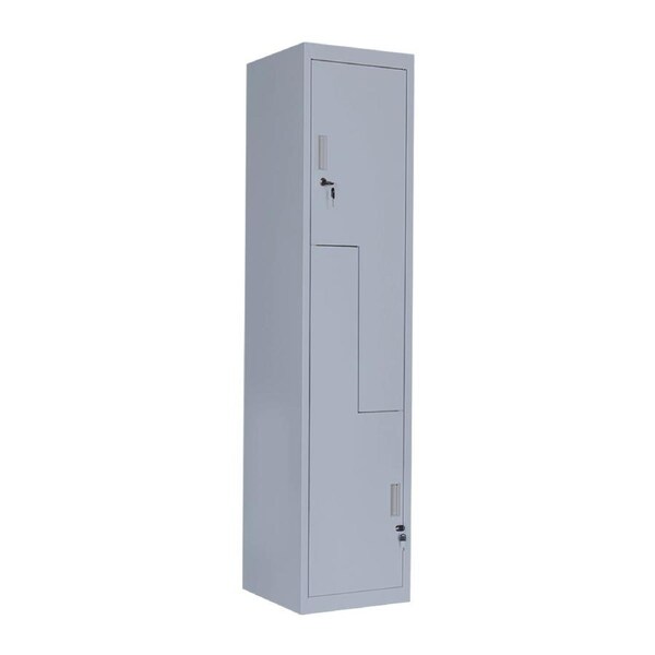 Grey Two-Door L-shaped Office Gym Shed Storage Lockers