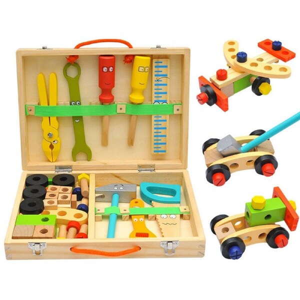 Pretend play tool carpenter set in carry case-kids play