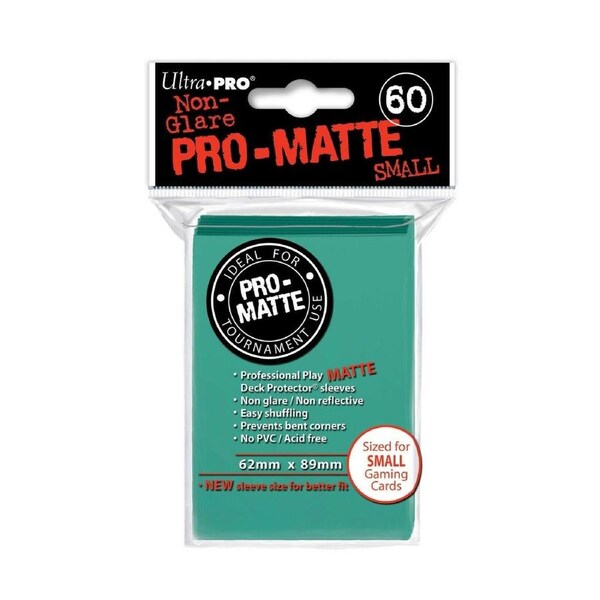 Ultra Pro Deck Protector Sleeves x60 - Pro Matte Non-Glare - Small - Aqua