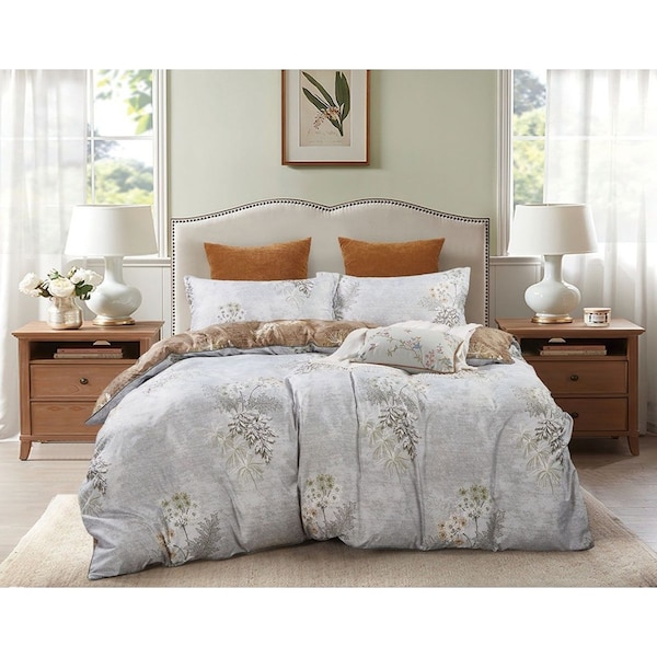 Abbotson King Size Quilt/Doona/Duvet Cover Set M453 Grey