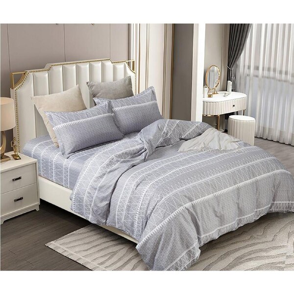 Winslow Queen Size Quilt/Doona/Duvet Cover Set M457 Grey