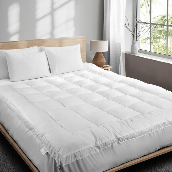 Bedra Mattress Topper Pads Pillowtop 1000gsm Protector White (King)