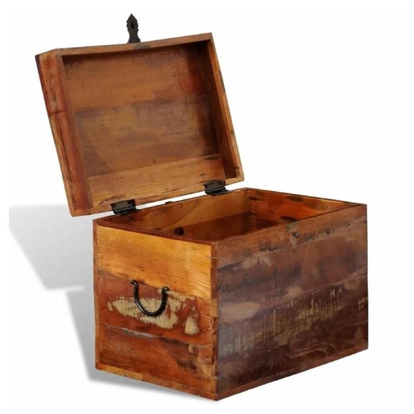 Wooden Storage Chest Blanket Toy Box Timber Trunk Decor Reclaimed Wood