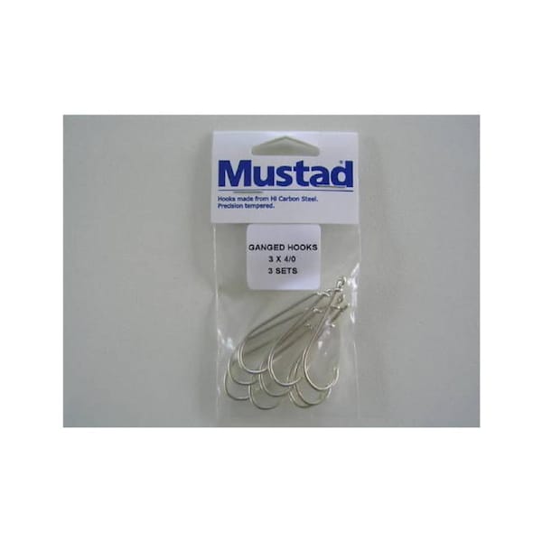Mustad Pre-Rigged Gang Hooks 4/0 3 Hooks 3 Sets Kirby