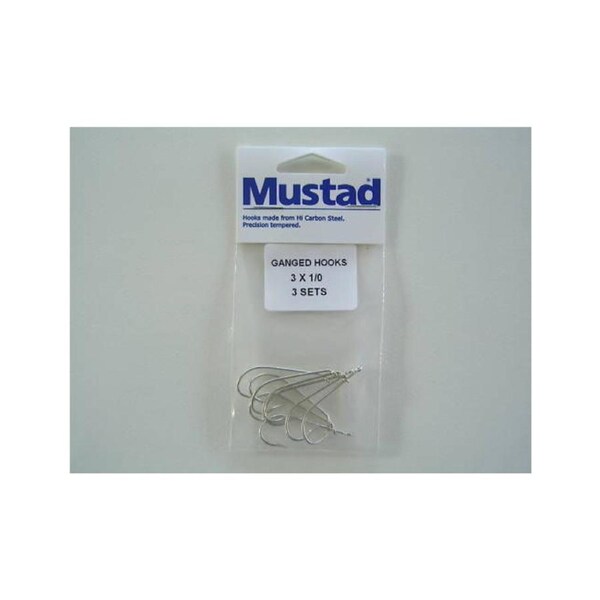 Mustad Pre-Rigged Gang Hooks 1/0 3 Hooks 3 Sets Kirby
