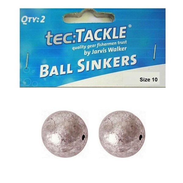 2 x Jarvis Walker 10 Ball Sinkers - Pre Packed 10 Ball Fishing Sinkers