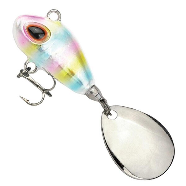 5cm/10gm Storm Gomoku Spin Vibration Lure w/ Flashing Tail Blade-Hologram Candy