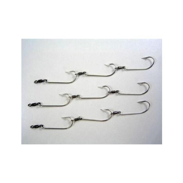 Mustad Pre-Rigged Deluxe Swivel Gang Hooks 3/0 X 3 Sets