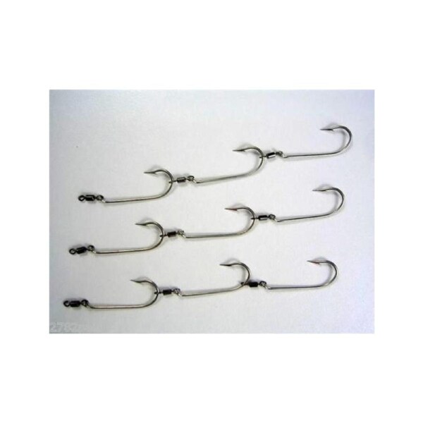 Mustad Pre-Rigged Deluxe Swivel Gang Hooks 4/0 X 3 Sets
