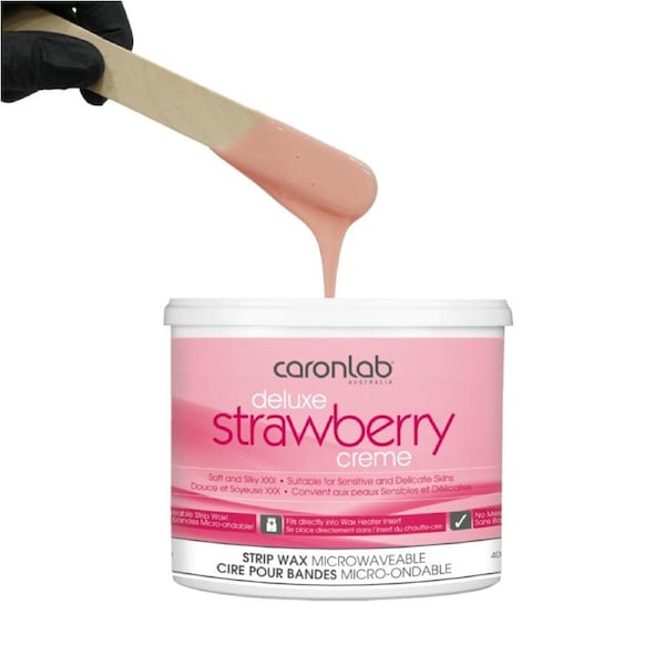 Caronlab Deluxe Strawberry Creme Strip Wax Microwaveable - 400g