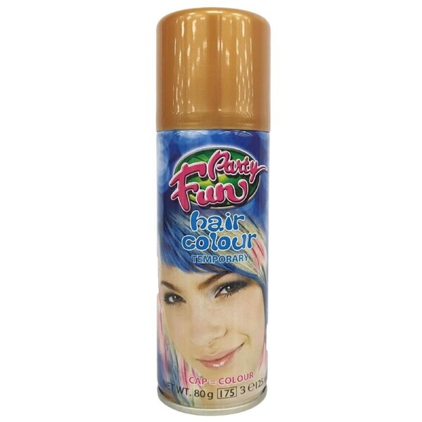 Party Fun Temporary Color Hair Spray Gold - 125ml