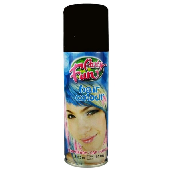 Party Fun Temporary Color Hair Spray Black - 125ml