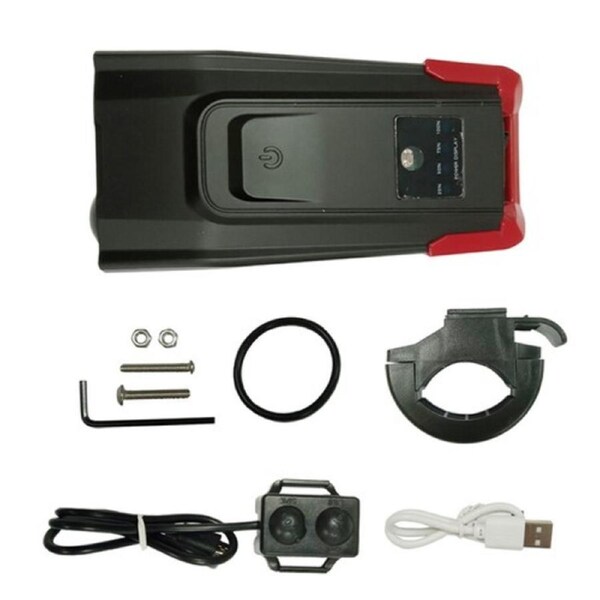 Smart Bicycle Headlight USB Rechargeable Bike 2*T6 LED w/ Horn 6 Modes Light