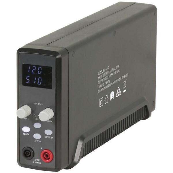 POWERTECH 0-36VDC 0-5A Slimline 80W Lab Power Supply
