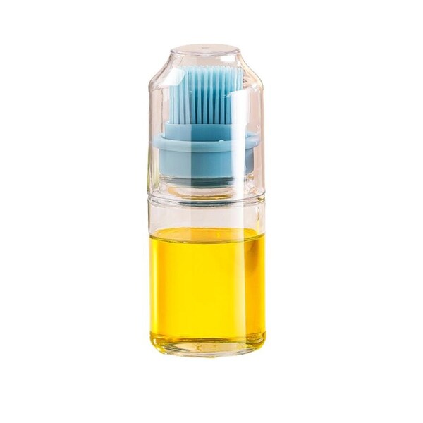Robo Oil Brush Bottle Seasoning Spice Condiment Container w/Brush 150ml-Blue