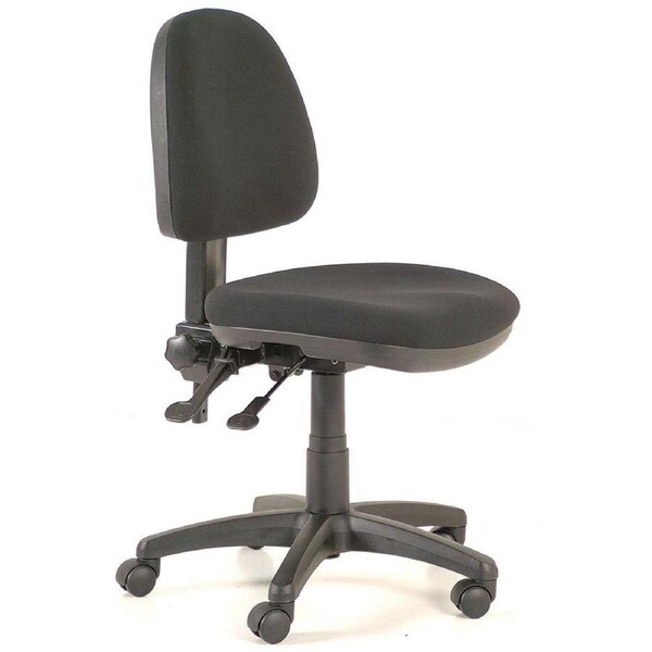BURO STORM TASK CHAIR No Arms Nylon Base Jett Fabric Upholstery Black