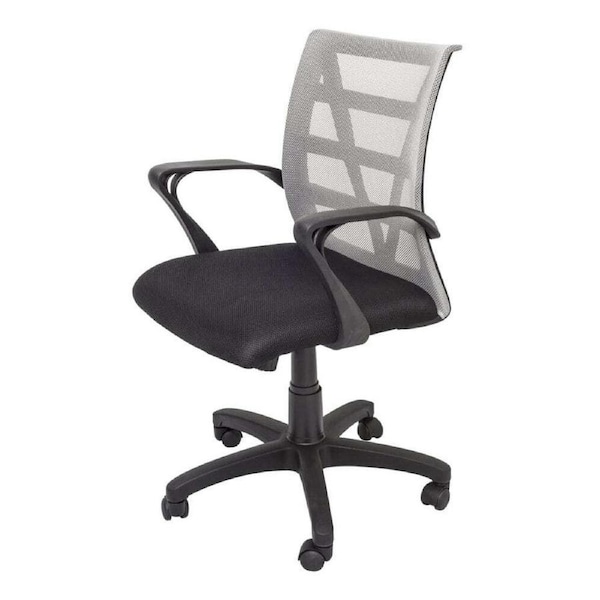 RAPIDLINE VIENNA MEDIUM MESH BACK OFFICE CHAIR With Arms Black Fabric Seat Silver Mesh Back