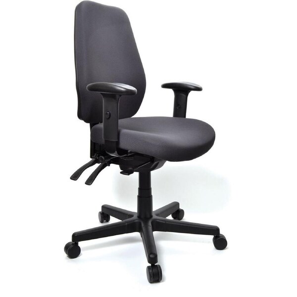 BURO AURA ERGO+ HIGH BACK TASK CHAIR With Arms Jett Fabric Upholstery Black