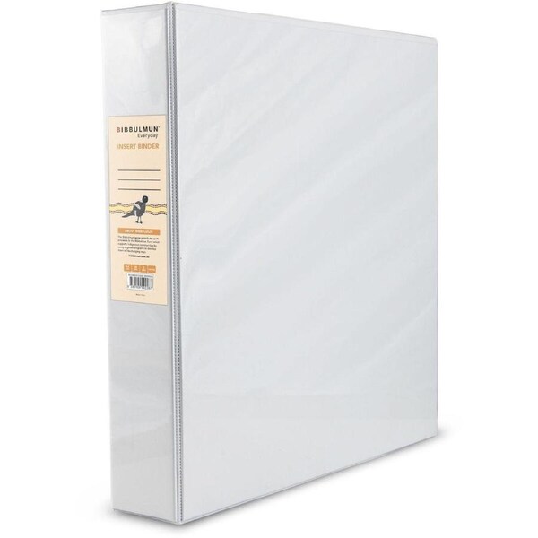 BIBBULMUN WHITE INSERT BINDER A4 38mm 3D Ring