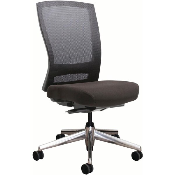 BURO MENTOR CHAIR NO ARMS ALUMINIUM BASE Black